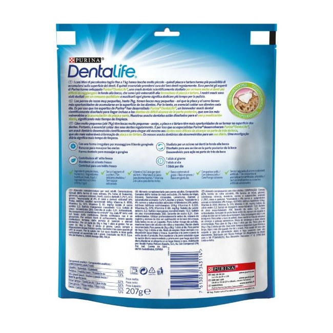 Purina Dentalife Snack Daily Oral Care para perros 2 - 7 kg Tamaño Mini 21 Stick-1