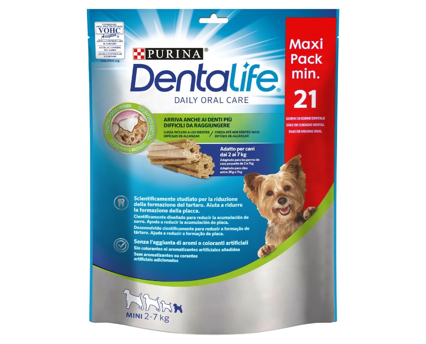 Purina Dentalife Snack Daily Oral Care para perros 2 - 7 kg Tamaño Mini 21 Stick-0