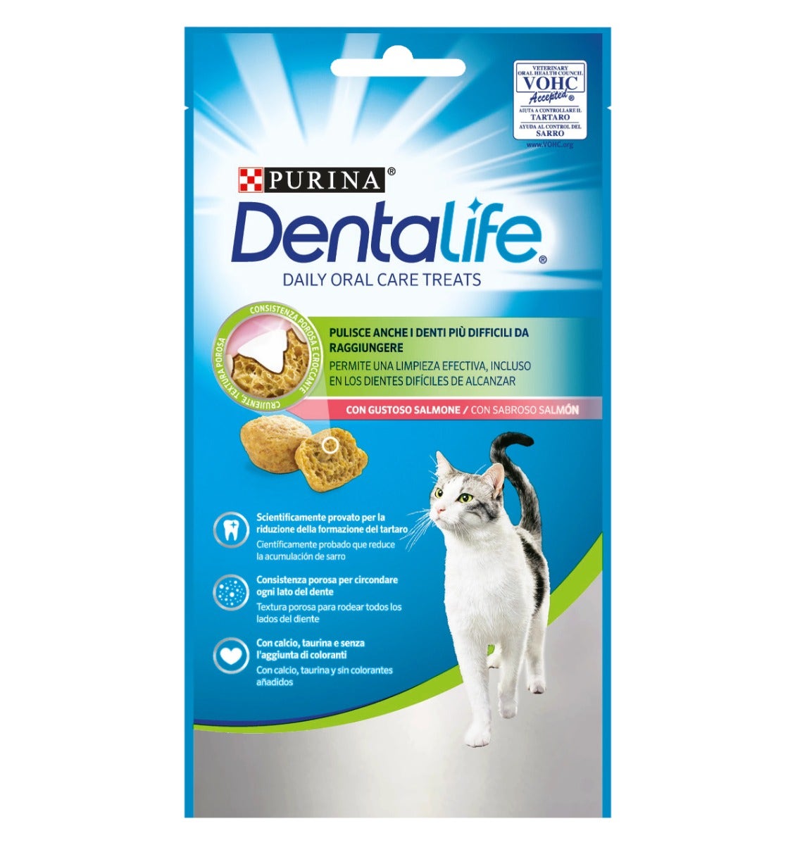 Purina Dentalife Daily Oral Care Golosinas Snacks Para Gatos Pollo Salmón 40g-0