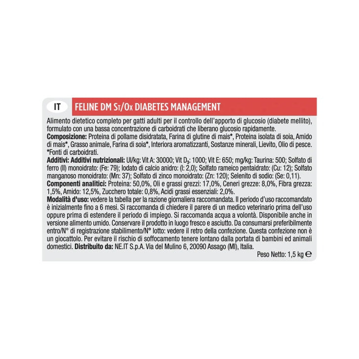 Purina Pro Plan Veterinary Diets Dry Cat DM Diabetes Management St/Buey Bolsa 1,5kg-4