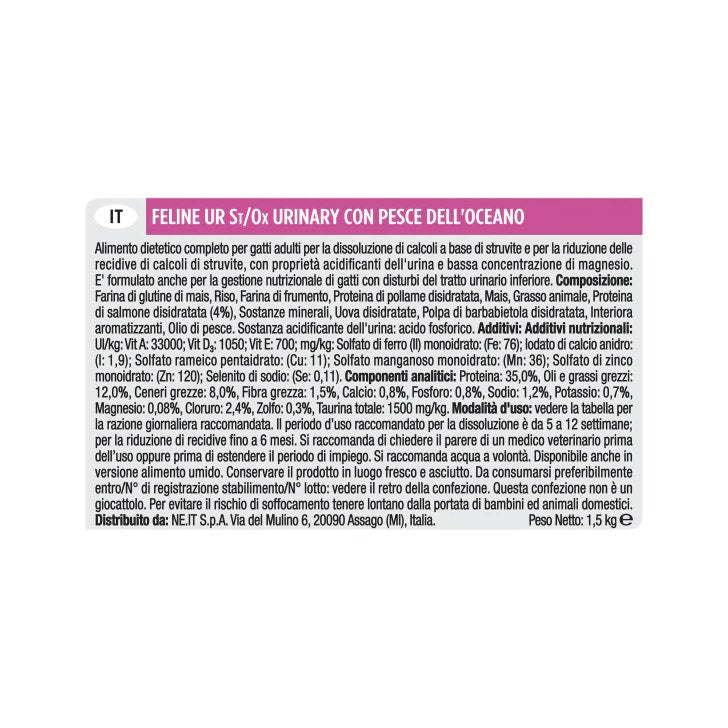 Purina Pro Plan Veterinary Diets Dry Cat UR Urinario St/Buey Ocean Fish Bolsa 1,5kg-4