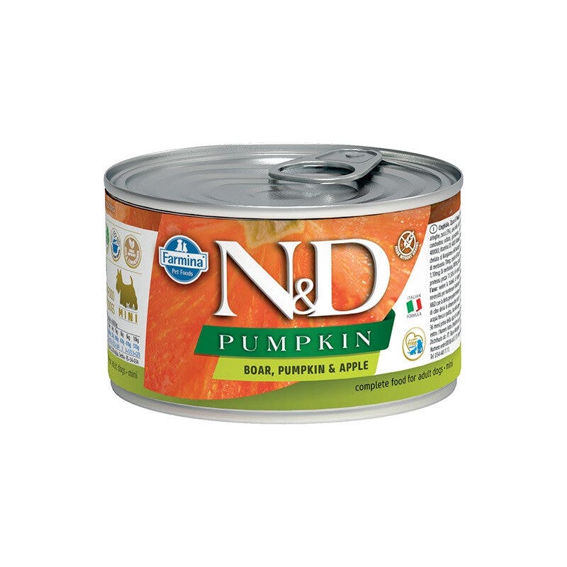 Farmina Natural & Delicious Calabaza Mini Con Calabaza De Jabalí Y Manzana Para Perros Adultos 140g-1