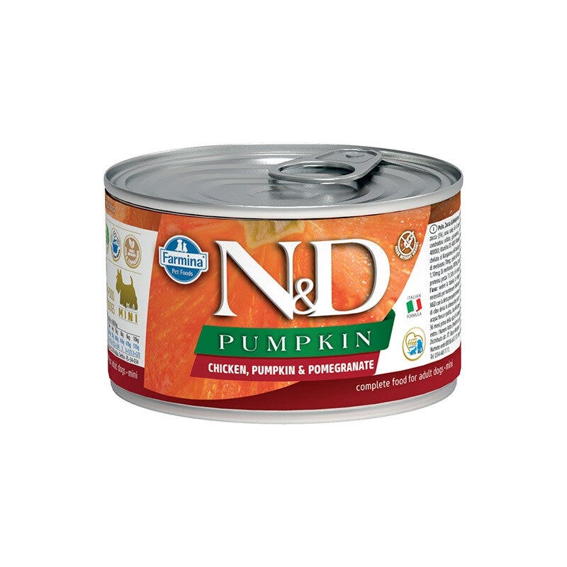 Farmina Natural & Delicious Calabaza Mini con Pollo, Calabaza y Granada para Perros Adultos 140g-1