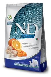 Farmina N&D Ocean Bacalao Y Calabaza Perros Adultos Mediano Y Grande Saco 12kg-1