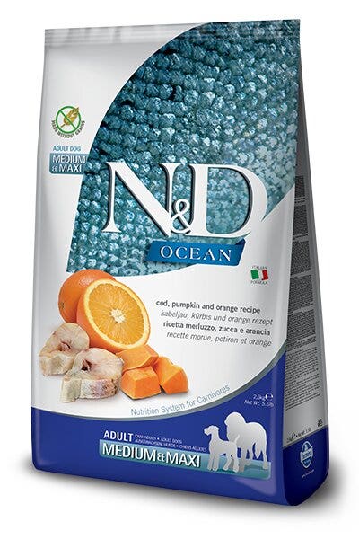 Farmina N&D Ocean Bacalao Y Calabaza Perros Adultos Medianos Y Grandes Saco 2,5kg-2