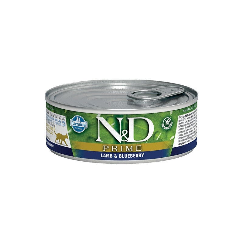Farmina Natural & Delicious Prime con Cordero y Arándanos para Gatos Adultos 80g-1