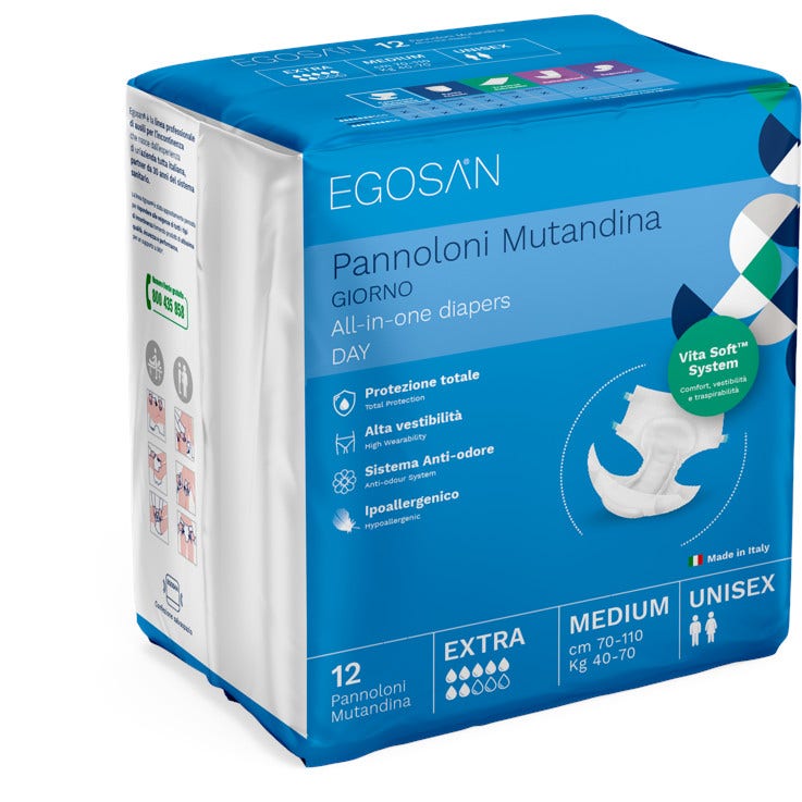 Egosan Day Pañales Bragas Incontinencia Absorbencia Extra Grande Tamaño 12 Piezas-1