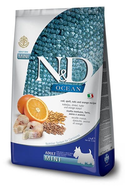 Farmina N&D Ocean Bacalao Y Espelta Perros Adultos Tamaño Mini Bolsa 2,5kg-2
