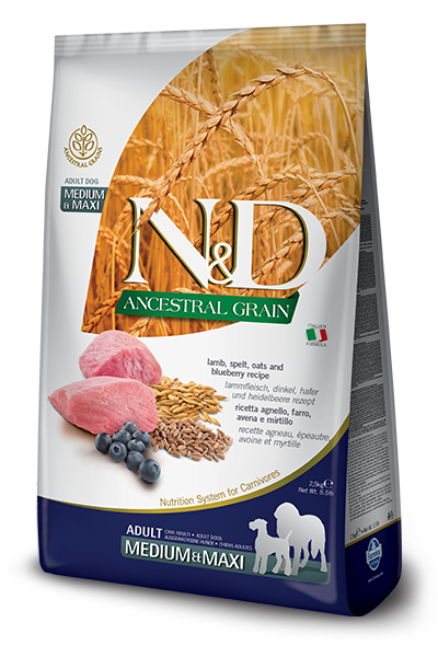 Farmina N&D Ancestral Grain Cordero Y Arándano Perros Adultos Medianos Y Grandes Bolsa 12kg-1