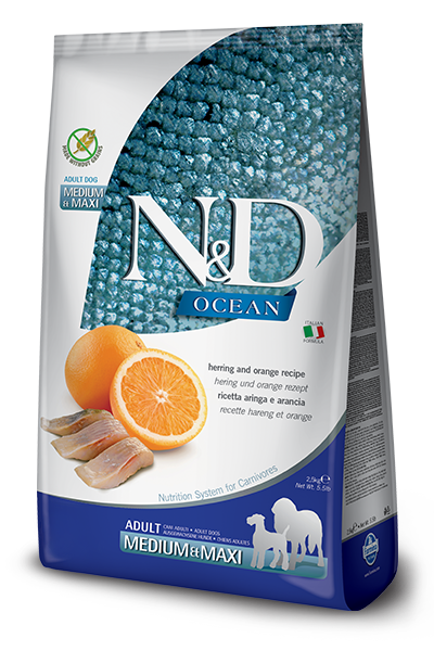 Farmina N&D Ocean Aringa E Arancia Cani Adulti Taglia Media E Grande Sacco 12kg