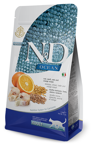 Farmina N&D Ocean Bacalao Y Espelta Gatos Adultos Bolsa 300g-1