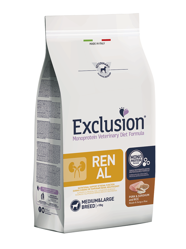 Exclusion Monoprotein Dieta Veterinaria Fórmula Croquetas Renales Con Cerdo/Sorgo/Arroz Para Perros Adultos Tamaño Mediano/Grande Lote De 2kg-1
