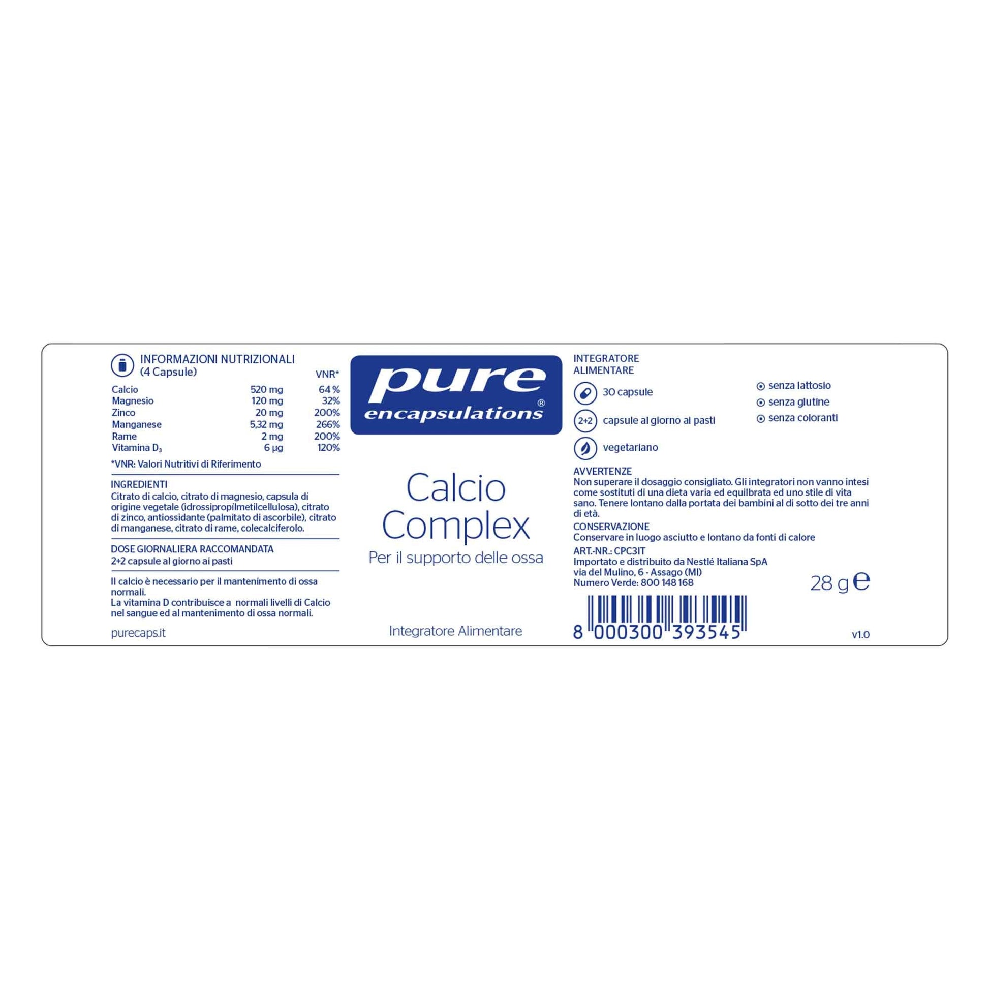 Pure Encapsulations Calcium Complex 30 Cápsulas-3