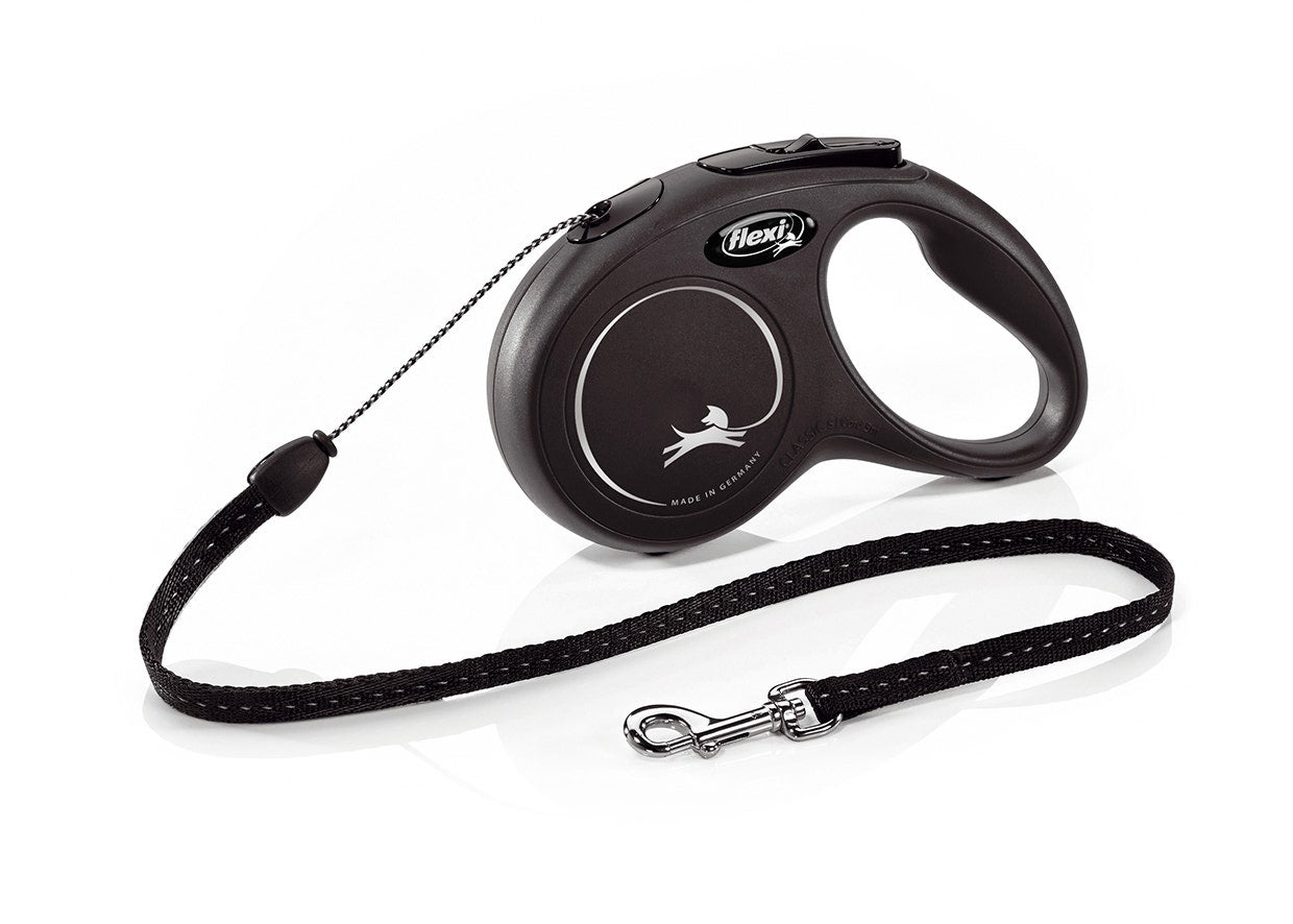 Correa Para Perro Flexi New Classic In Rope Color Negro Talla S 5m-1