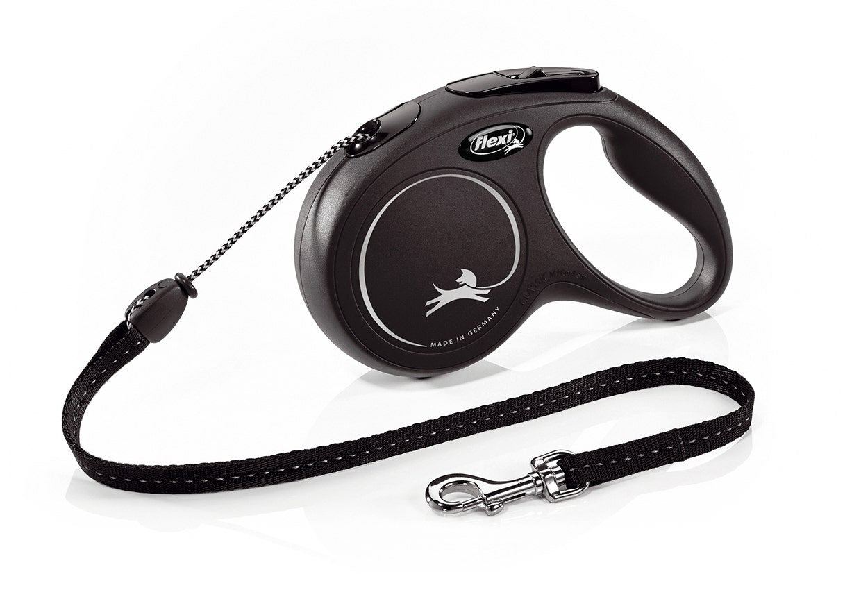 Correa Para Perro Flexi New Classic In Rope Color Negro Talla M 5m-1