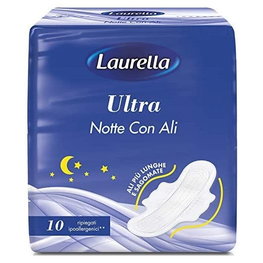 Laurella Compresas Sanitarias Noche Ultrafinas Con Alas 10 Piezas-1