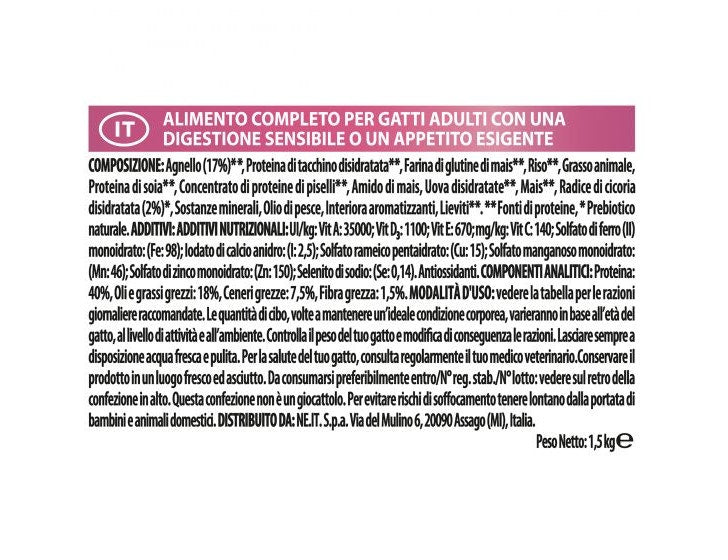 Purina Pro Plan Delicate Adult Cat Cordero Croquetas Bolsa 1,5kg-4