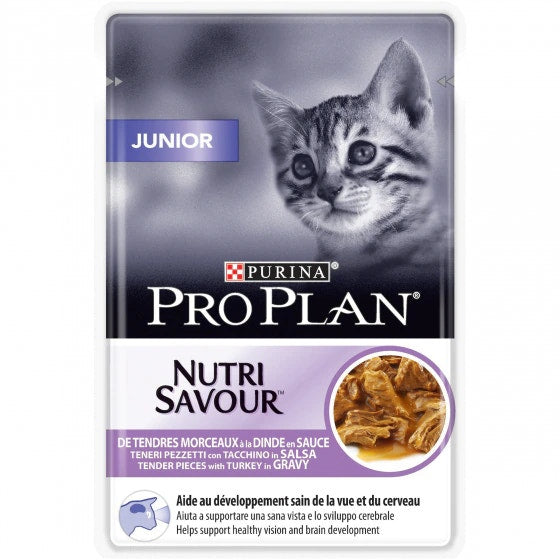 Purina Pro Plan Nutri Savor Junior Gato Trozos Pavo En Salsa Sobre 85g-1