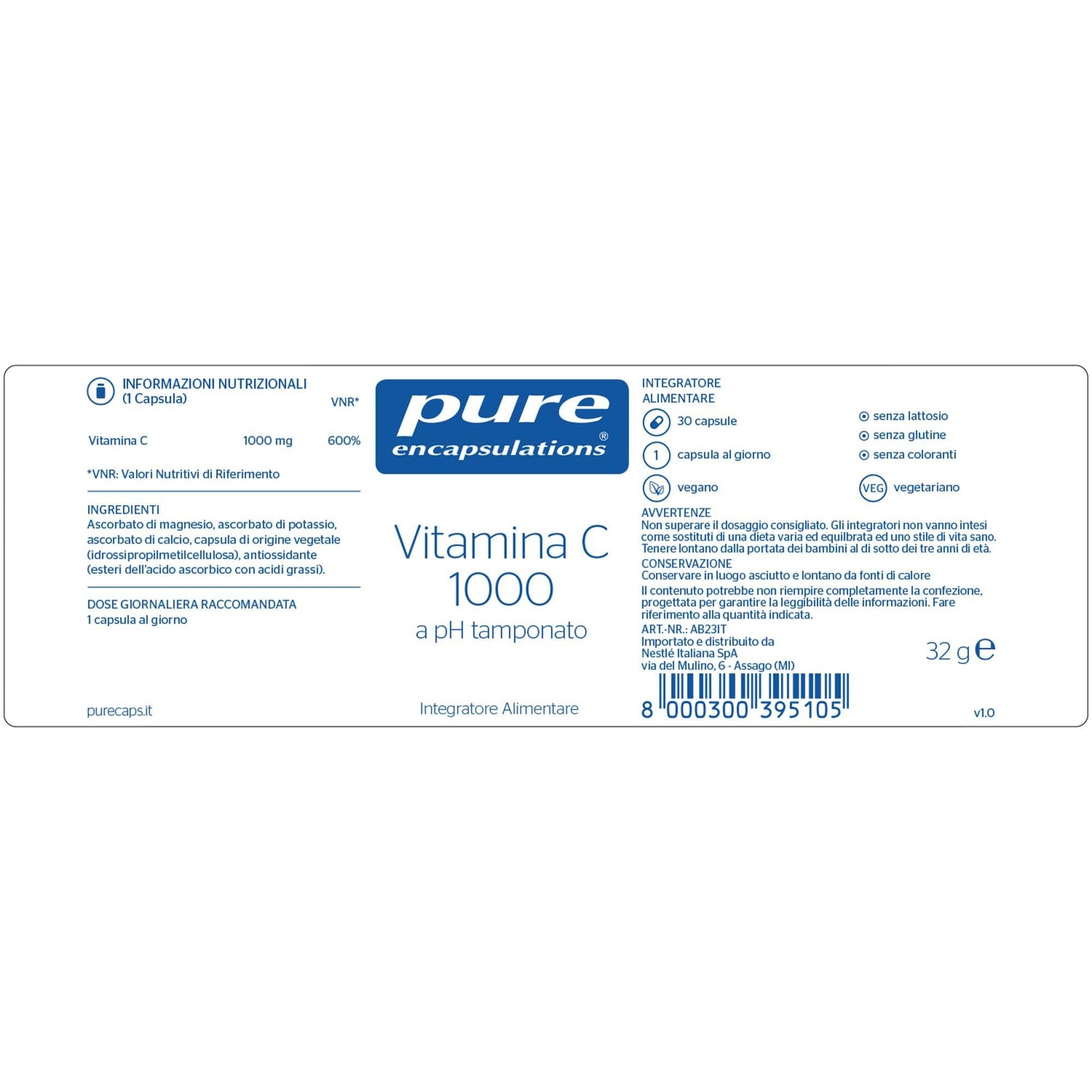Pure Encapsulations Vitamina C 1000 30 Cápsulas-2