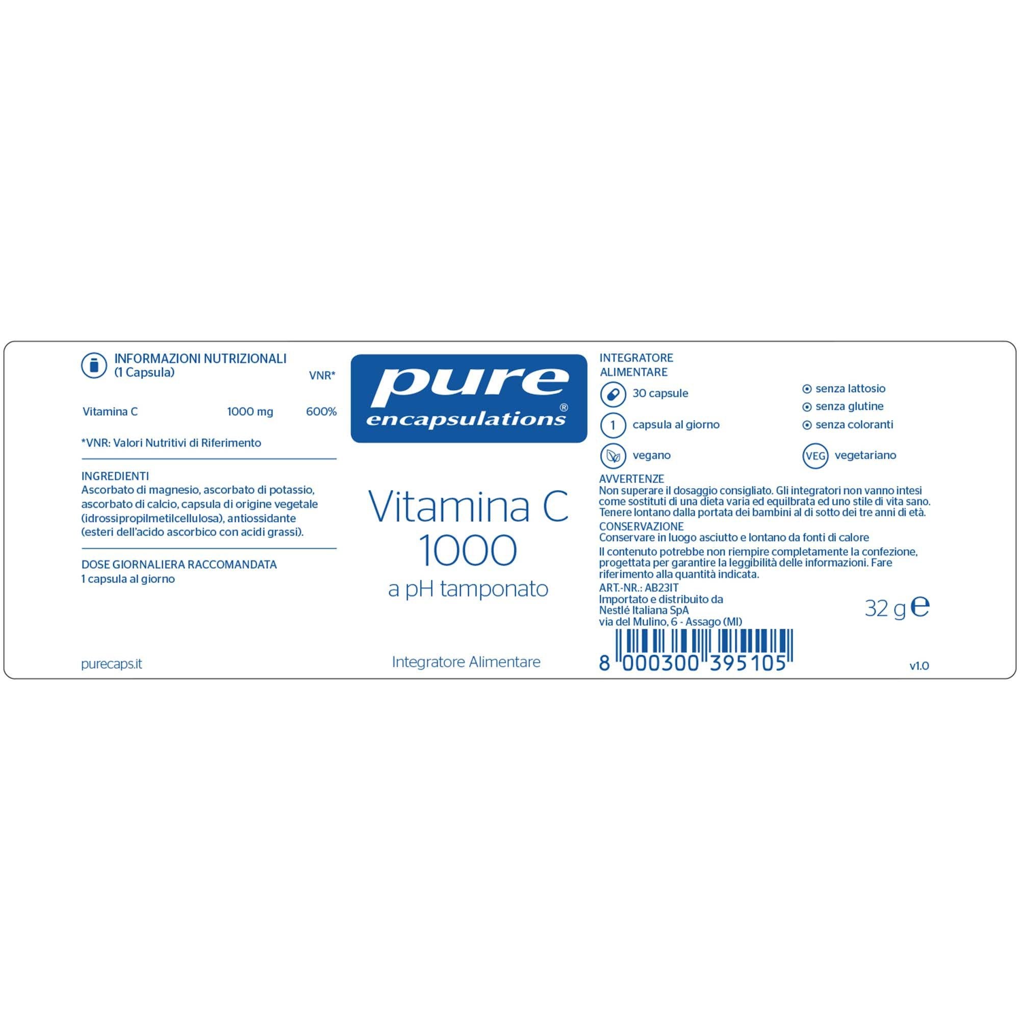 Pure Encapsulations Vitamina C 1000 30 Cápsulas-2