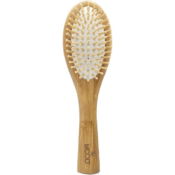 Cepillo de pelo de madera de forma ovalada-1