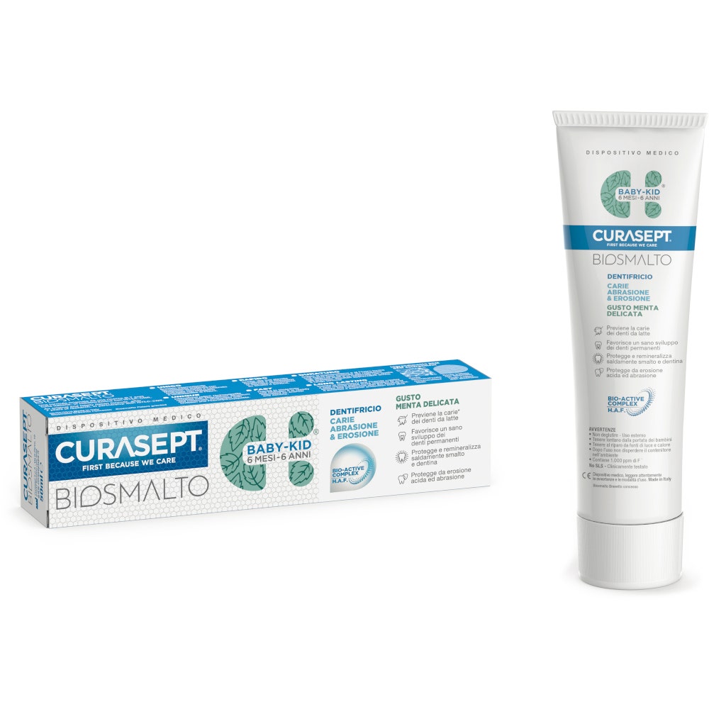 Curasept Pasta Dentifrica Biosamalto Baby Kid Menta 50ml-2