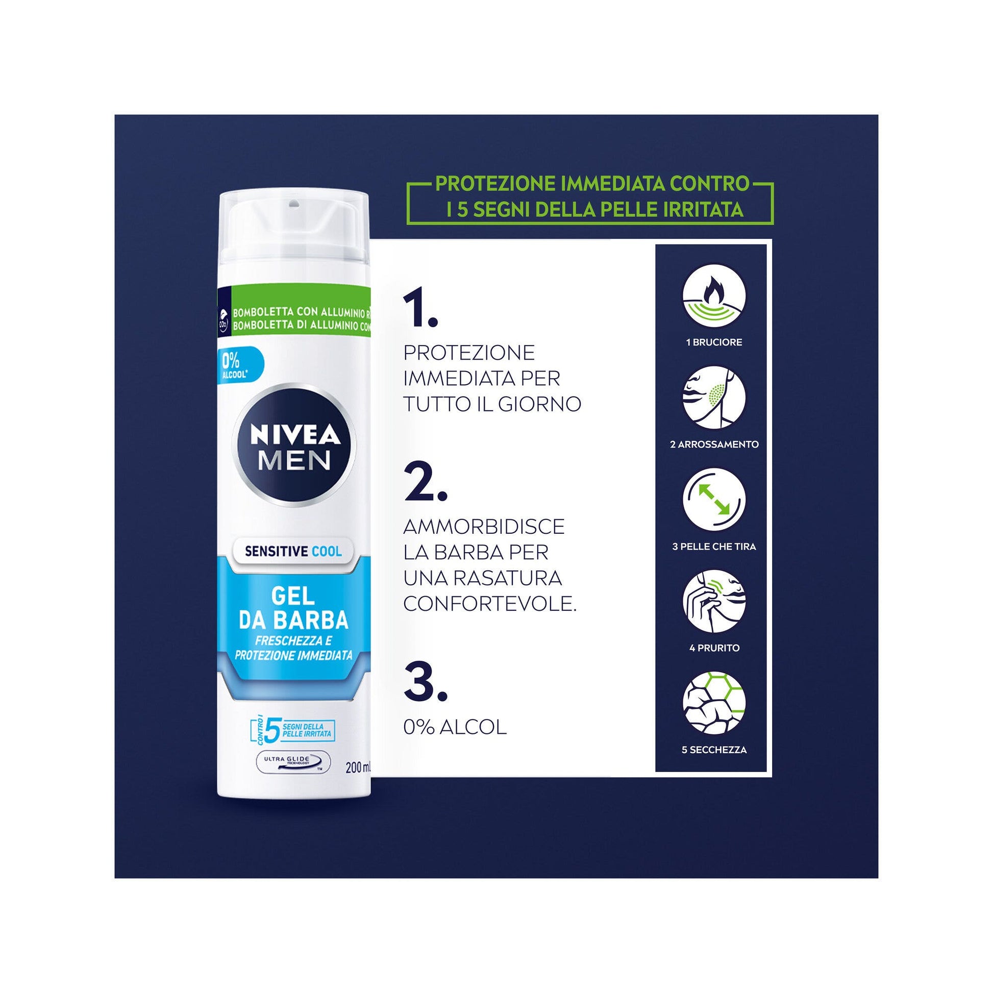 Nivea Men Sensitive Cool Gel de Afeitar 200ml-5