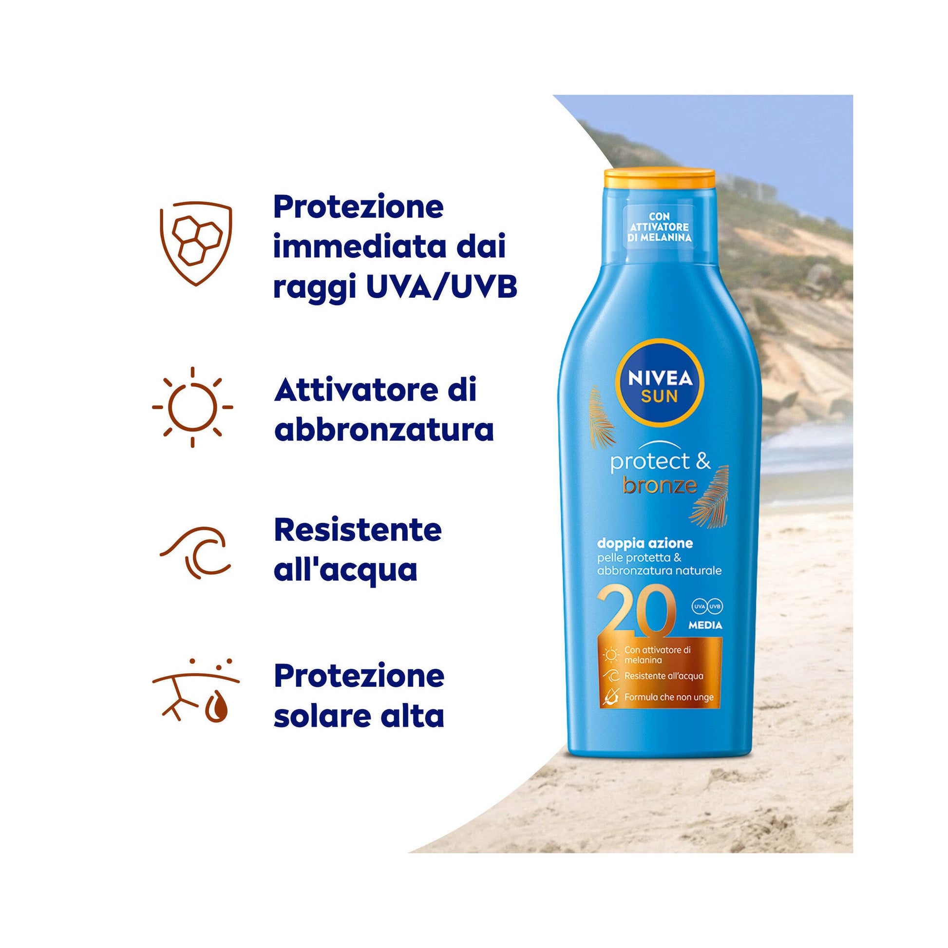 Nivea Sun Protect & Bronze Latte Spf 20 200ml-6