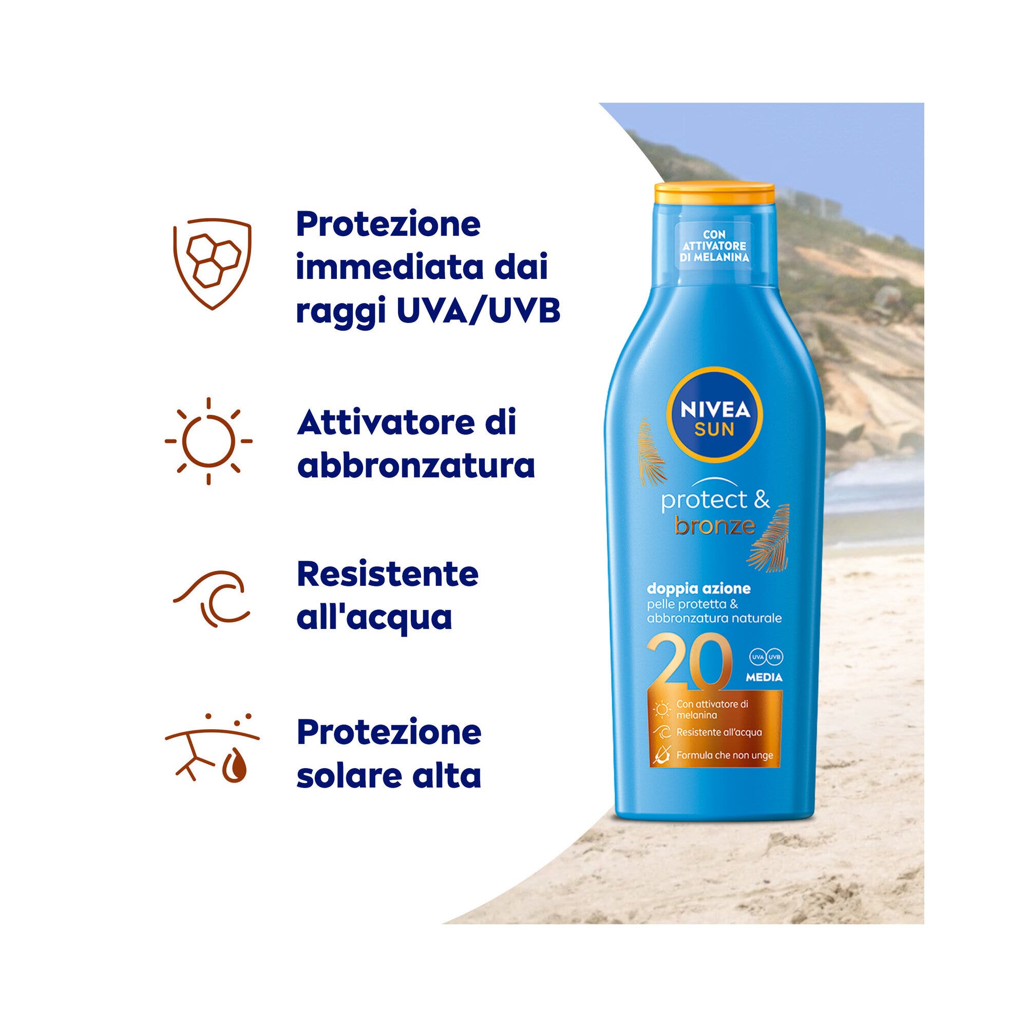 Nivea Sun Protect & Bronze Latte Spf 20 200ml-6
