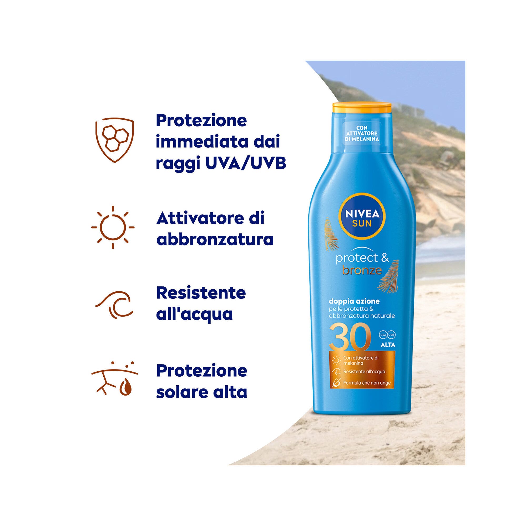 Nivea Sun Protect & Bronze Latte Spf 30 200ml-12