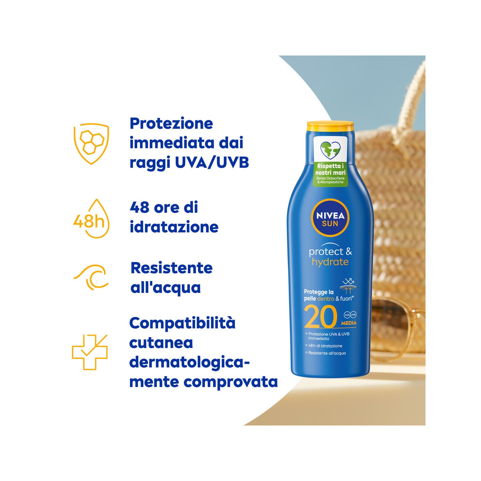 Nivea Sun Protect & Hydrate Loción Solar Corporal SPF20 200ml-5