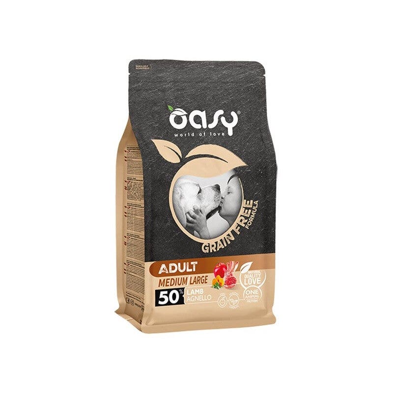 Oasy Grain Free Adult Medium & Large Con Cordero Para Perros Adultos 12kg-1