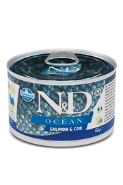 Farmina N&D Ocean Salmón Y Bacalao Perros Adultos Tamaño Mini Lata 140g-1