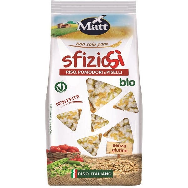 Matt Snack Delicioso Arroz / Tomates / Guisantes Bio 60g-2
