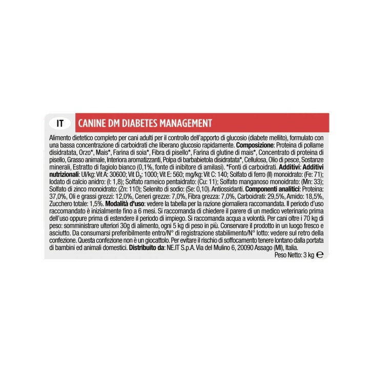 Purina Pro Plan Veterinary Diets Dry Dog DM Bolsa para el control de la diabetes 3kg-5