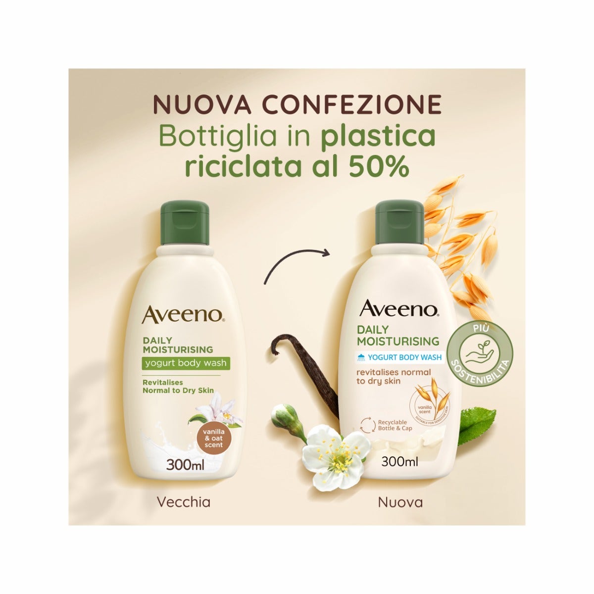 Aveeno Daily Moisturizing Vanilla & Oat Shower Gel 300ml-12