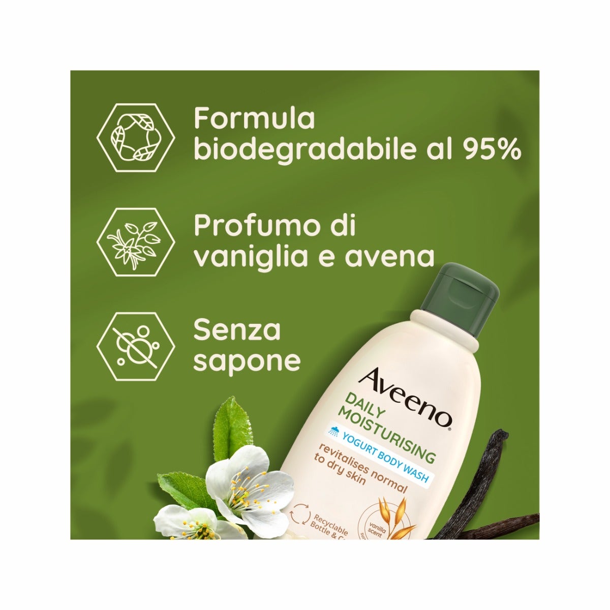 Aveeno Daily Moisturizing Vanilla & Oat Shower Gel 300ml-13
