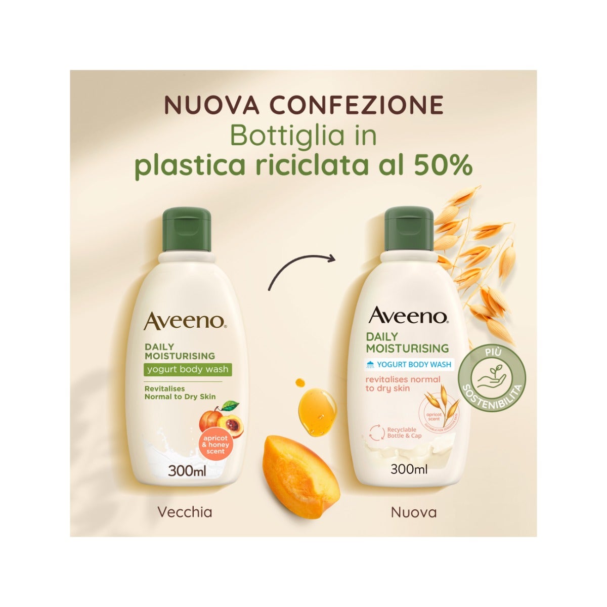 Aveeno Daily Hidratante Gel de Ducha Yogur Miel de Albaricoque 300ml-20