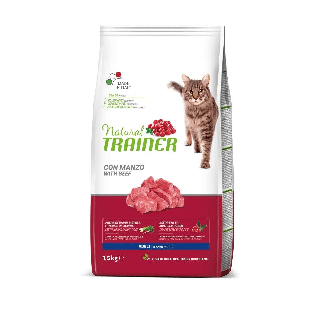 Natural Trainer Croquetas con Carne de Vacuno para Gatos Adultos Bolsa 1,5kg-2