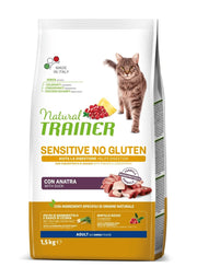 Natural Trainer Sensitive Croquetas con Pato para Gatos Adultos Sin Gluten Bolsa 1,5kg-1