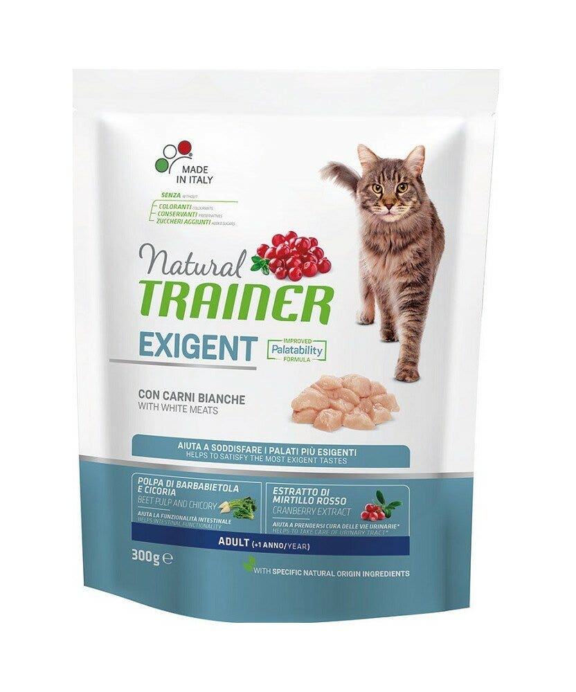 Natural Trainer Exigent Croquetas con Carne Blanca para Gatos Adultos Bolsa 300g-1