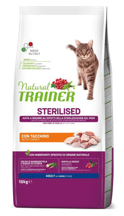 Natural Trainer Croquetas Esterilizadas con Pavo para Gatos Adultos Bolsa 10kg-1