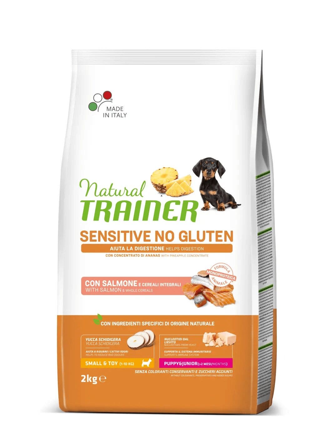 Natural Trainer Dog Sensitive Sin Gluten Small & Toy Puppy & Junior Con Salmón 800g-1