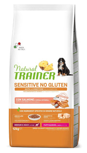 Natural Trainer Sensitive Croquetas Sin Gluten Con Salmón Para Perros Cachorros Mediano/Grande Bolsa 12kg-1