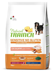 Natural Trainer Sensitive Croquetas Sin Gluten Con Salmón Para Perros Adultos Tamaño Mediano/Grande Bolsa 3kg-1