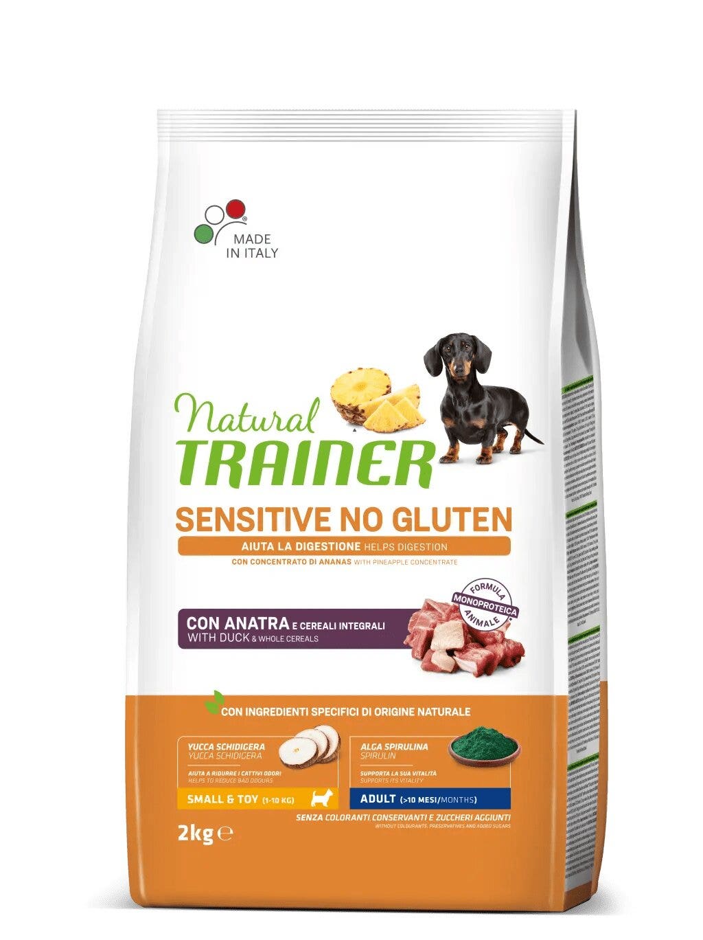 Natural Trainer Sensitive Croquetas Sin Gluten con Pato para Perros Adultos Tamaño Mini Bolsa de 2kg-1
