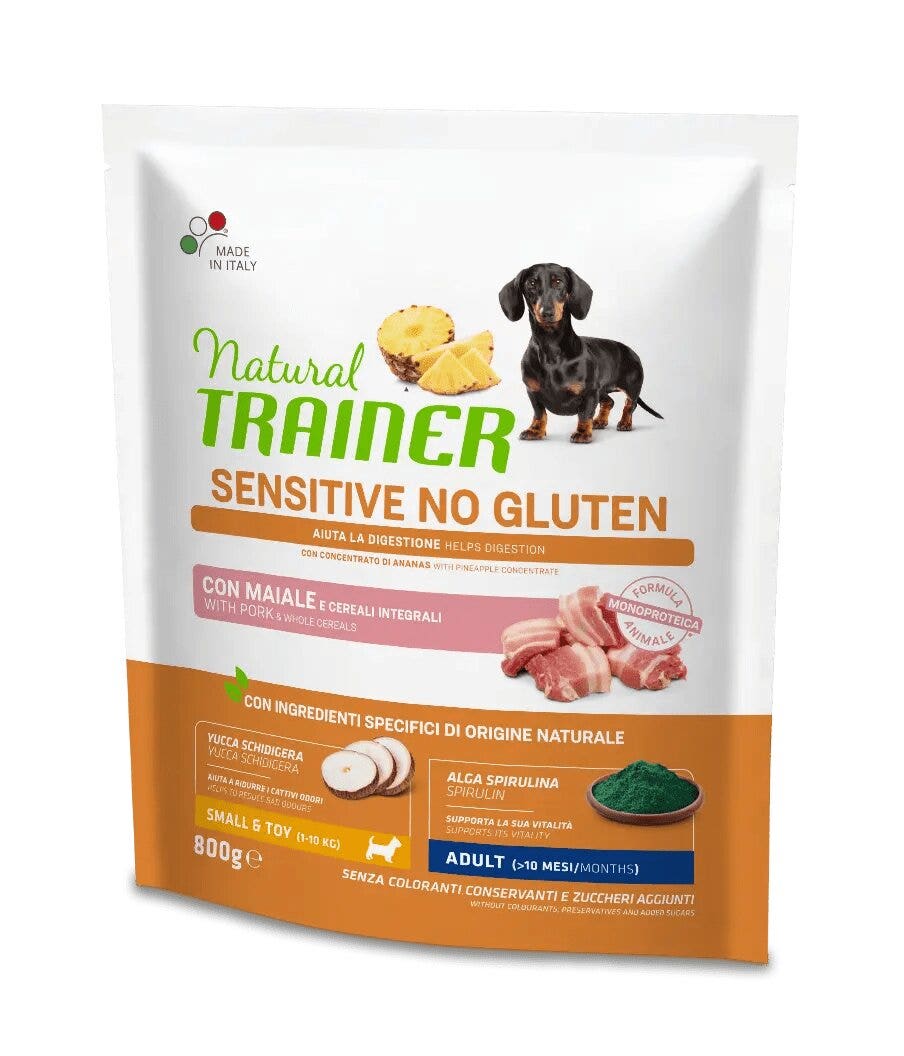 Natural Trainer Sensitive Croquetas De Salmón Sin Gluten Para Perros Adultos Tamaño Mini Bolsa 800g-1