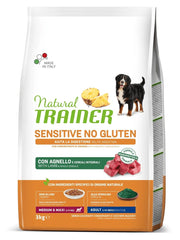 Natural Trainer Sensitive Croquetas de Cordero Sin Gluten para Perros Adultos Medianos/Grandes 3kg-1