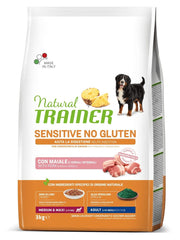 Natural Trainer Sensitive Croquetas de Cerdo Sin Gluten para Perros Adultos Tamaño Mediano/Grande Bolsa de 3kg-1