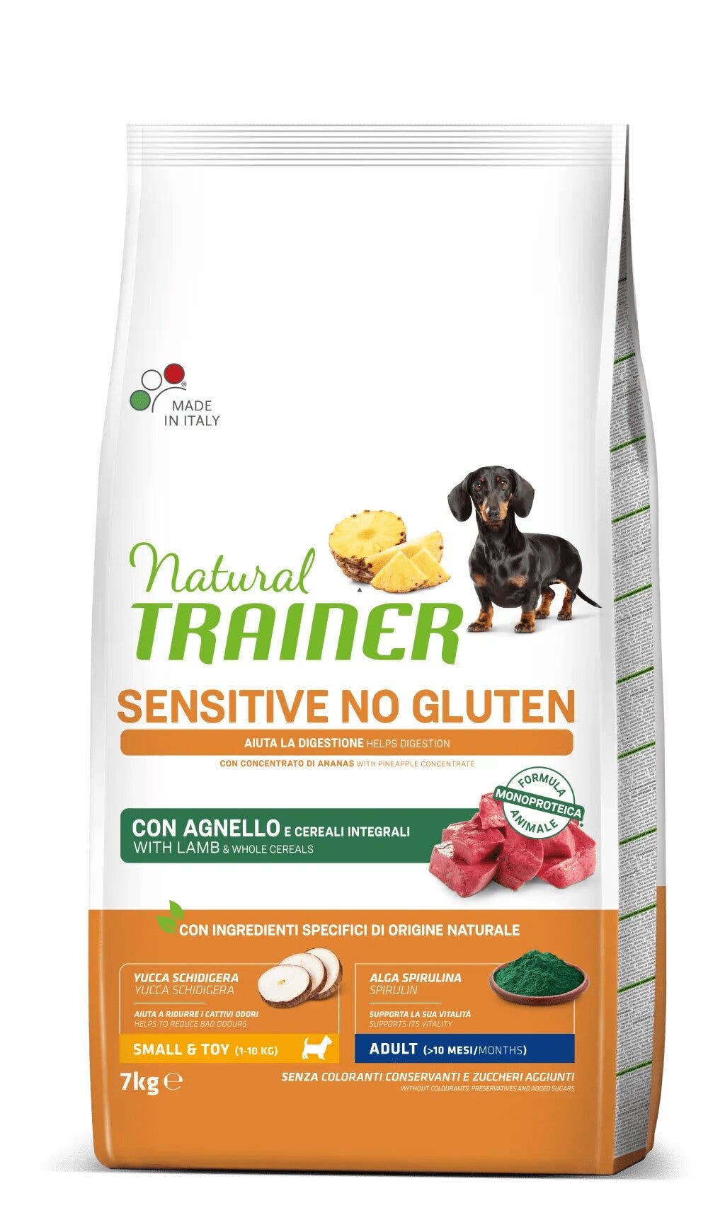 Natural Trainer Sensitive Croquetas de Cordero Sin Gluten para Perros Adultos Tamaño Mini 7kg-1